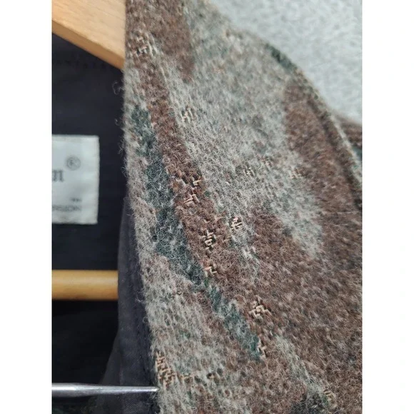 VTG King of the Mountain Wool Camo Hunting Shacket Mens Lg Damanged - Picture 9 of 16